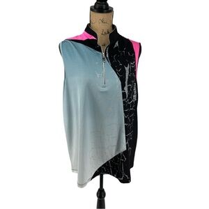 Jamie Sadock Sleeveless Golf Blouse Activewear Pickleball Performance Loose Fit